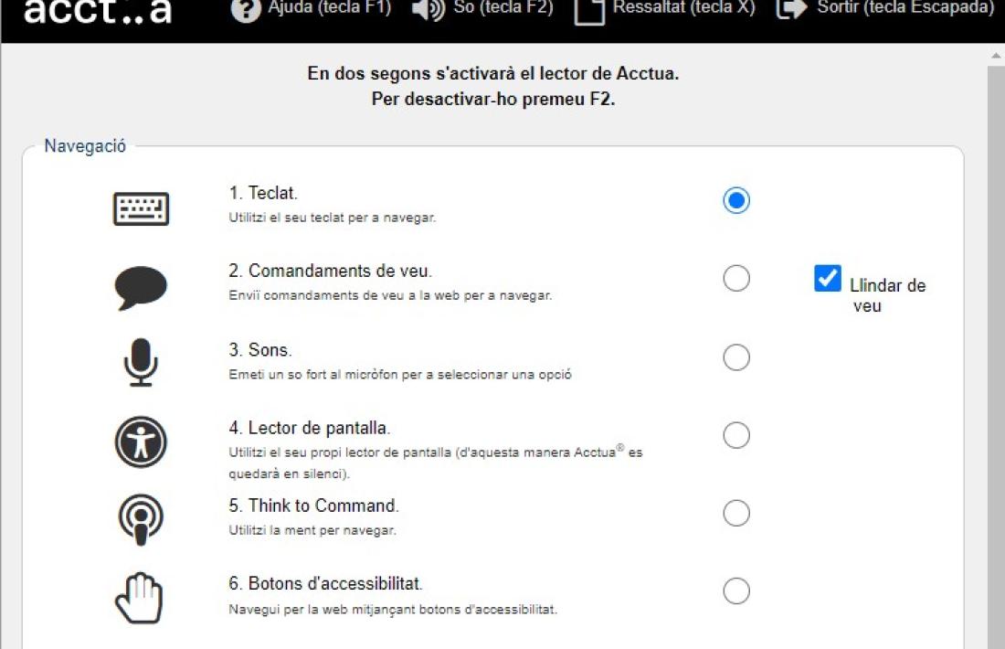El mòdul Acctua facilita l'accessibilitat.