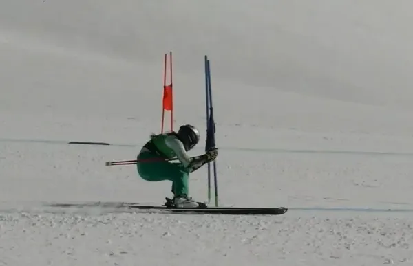 p. 29 Cande Moreno, durant un entrenament de supergegant a Corralco_FOTO FAE