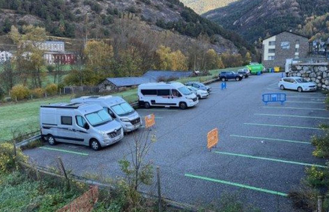 L'aparcament de la Clota Verda d'Ordino.