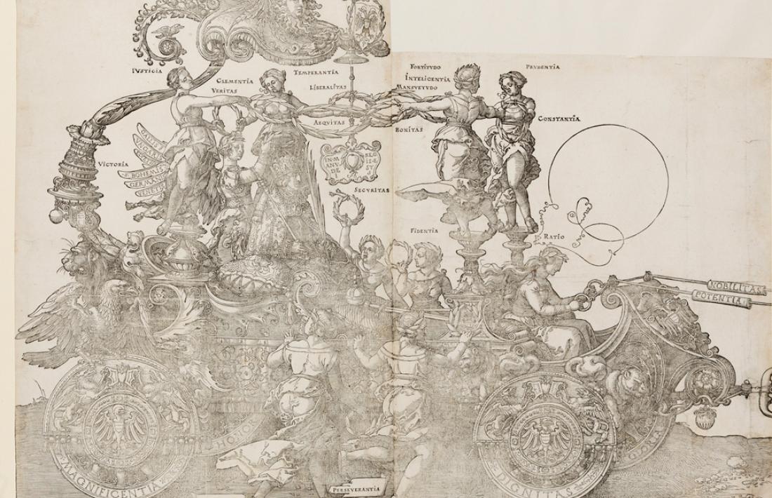 “El carro triomfal de Maximilià’, un dels gravats de Durer que s’exposaran a partir del 4 de desembre.