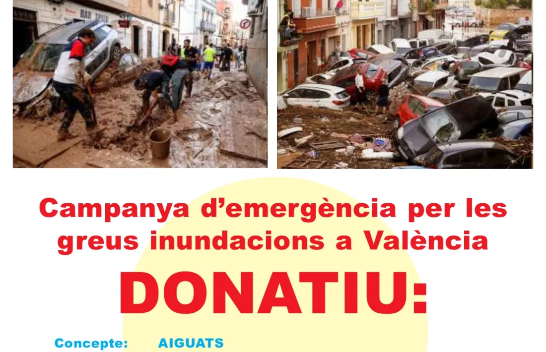 Càritas endega diverses accions per ajudar els afectats per la DANA.