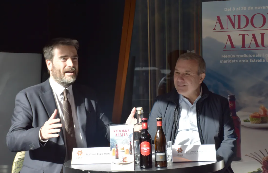 Josep Lluís Trabal i Jordi París, avui durant la presentació.