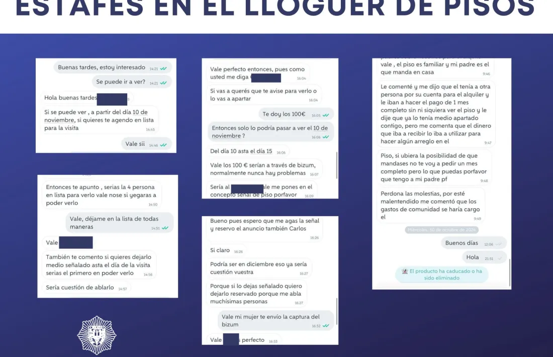 Alguns dels missatges fraudulents que es poden rebre per internet.