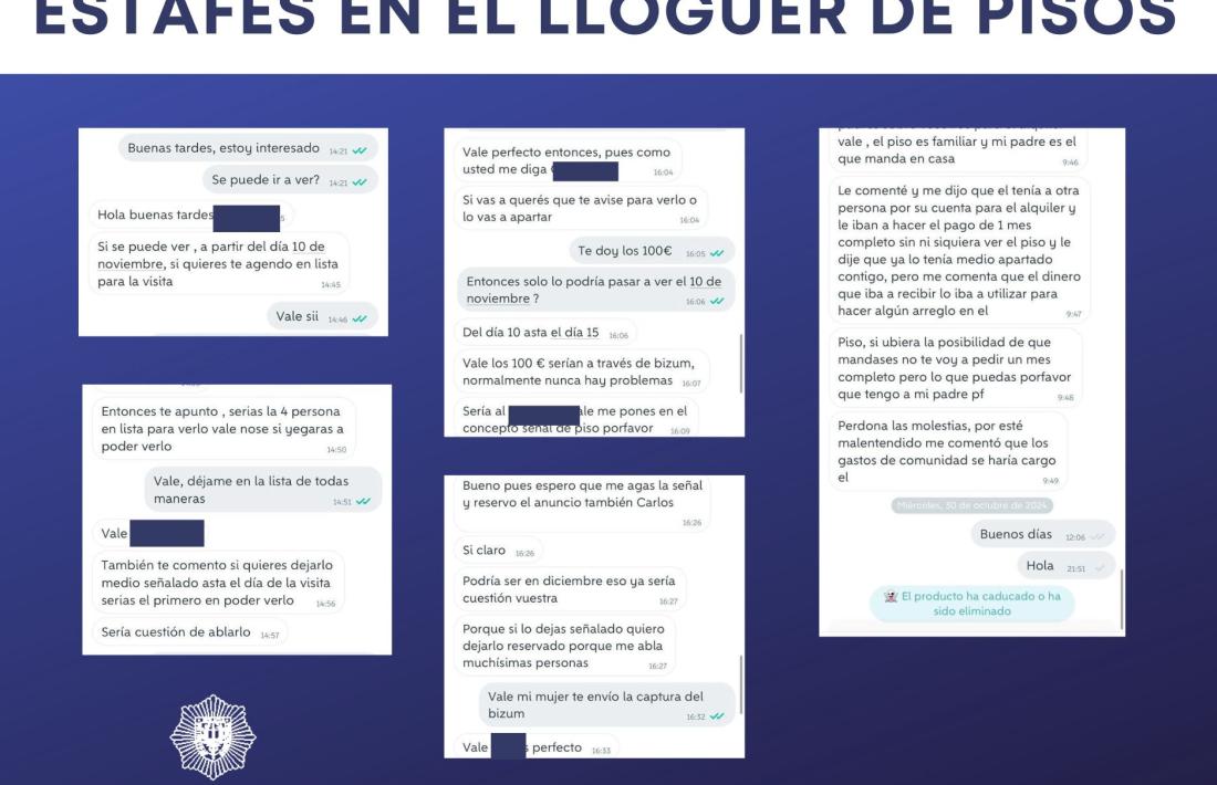 Alguns dels missatges fraudulents que es poden rebre per internet.