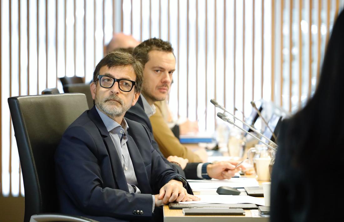 Jordi Cinca i Marc Galabert, aquest matí al Consell General durant la compareixença.