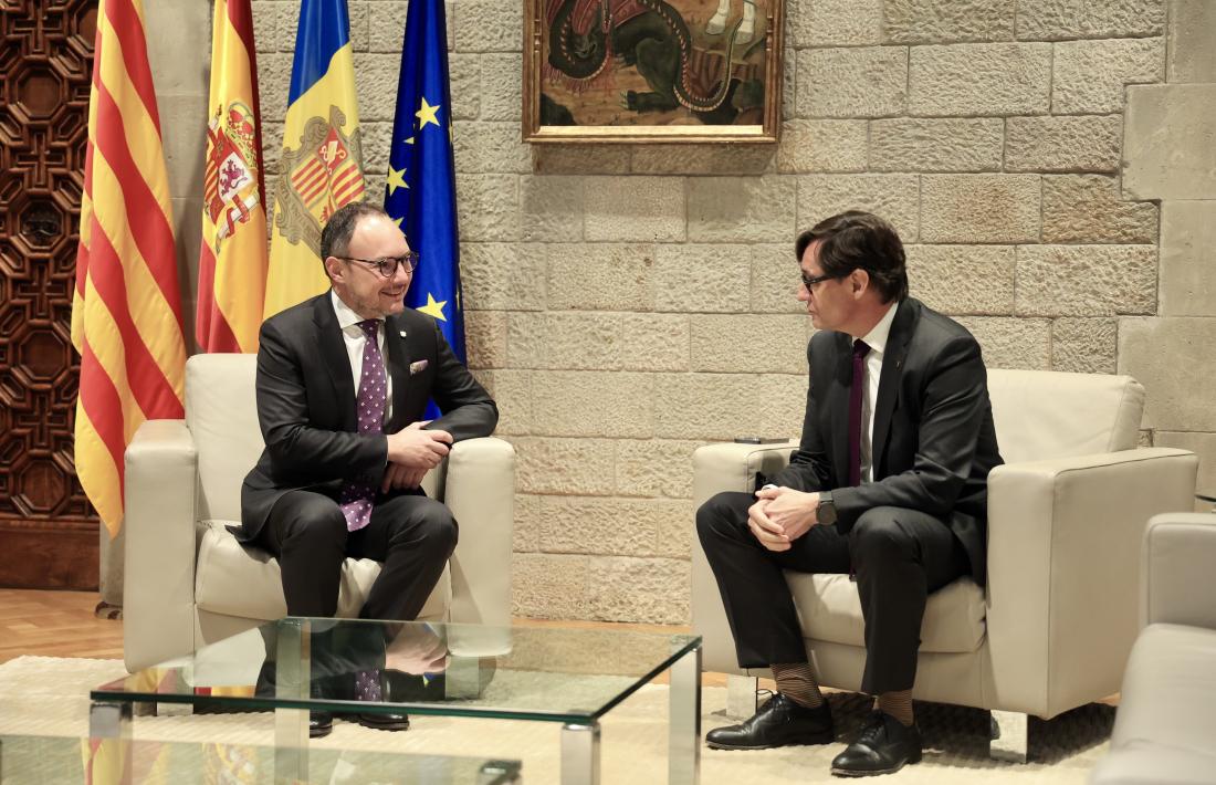 Espot i Illa durant la reunió al Palau de la Generalitat.