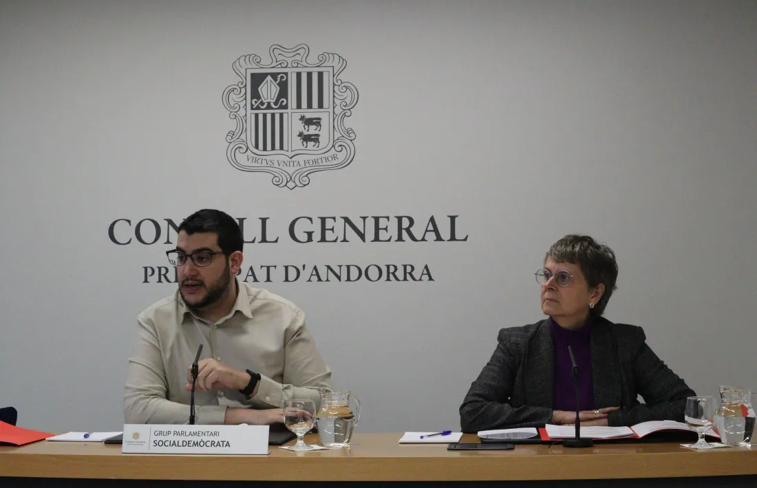 Els consellers generals socialdemòcrates Pere Baró i Susanna Vela.