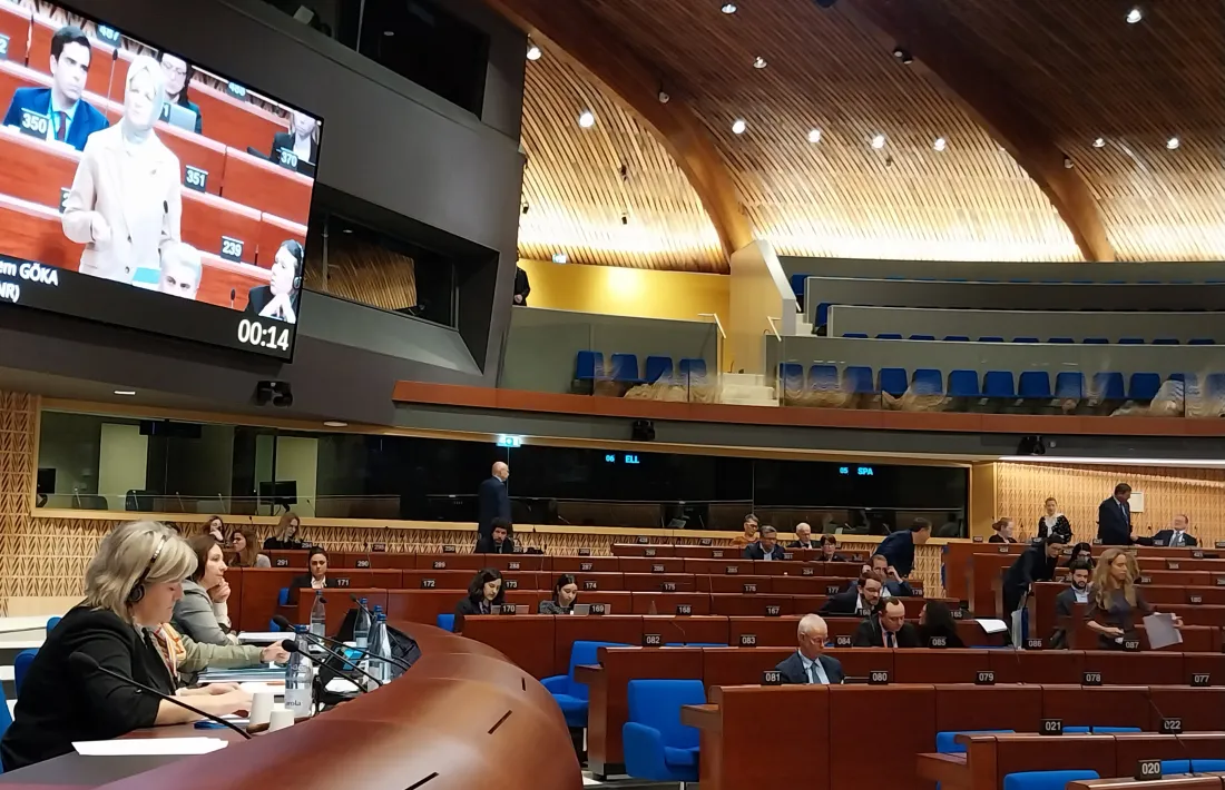 La consellera general Berna Coma ocupant una de les vicepresidències de l'APCE.