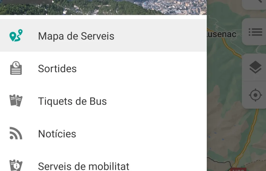 Captura de la pantalla d'inici de l'aplicació.