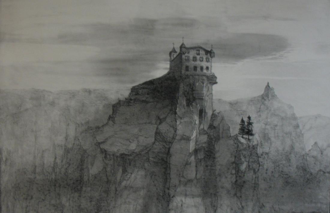 Particularíssima i vertiginosa recreació de Casa de la Vall, obra de Francisco Sánchez.