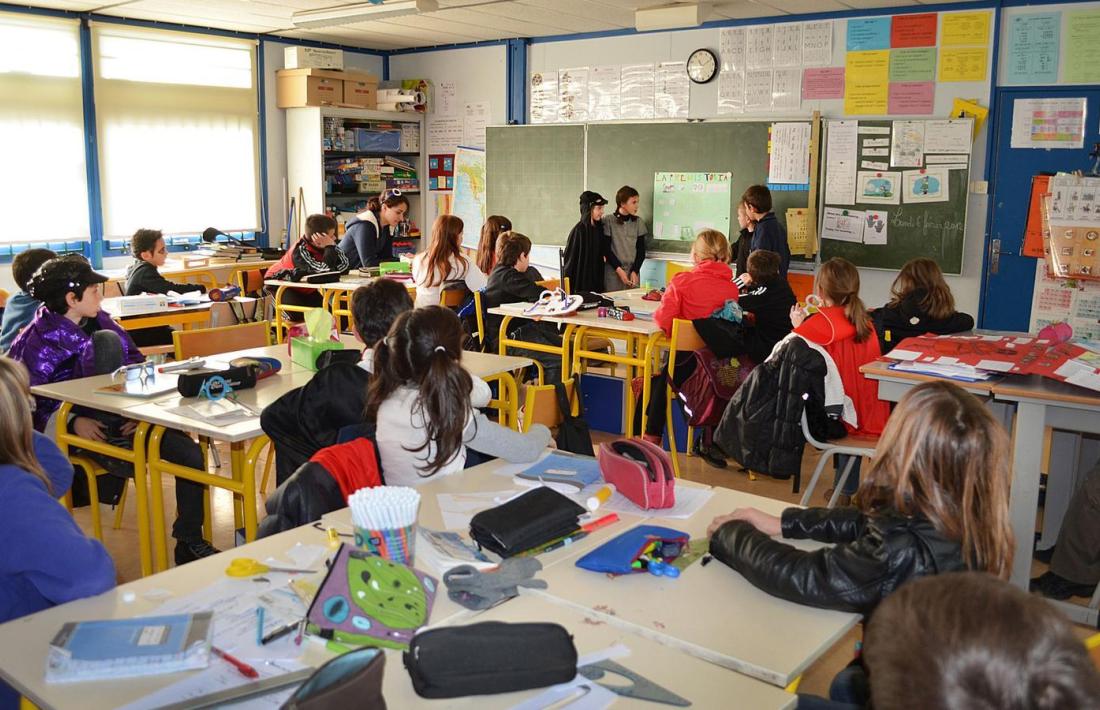 Una aula d'un centre escolar.