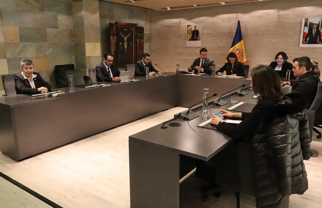 Un moment de la sessió de consell del Comú d'Ordino, avui.