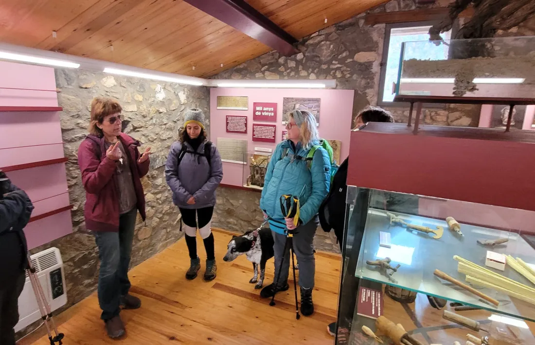 L’alcaldessa de Pont de Bar, Rosa Andorrà, va exercir de guia pel museu i el poble. 