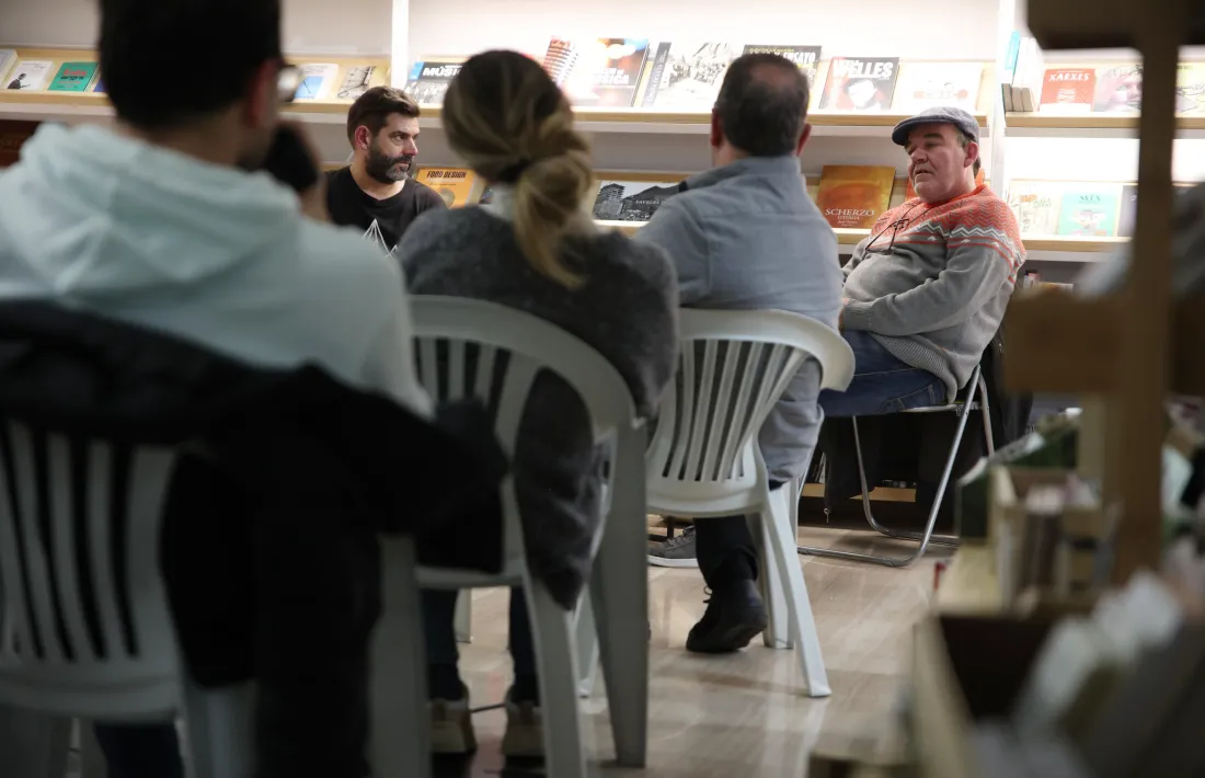 L'editor de Medusa, David Galvez, i l'autor, Marc Cortès, a la Trenca.