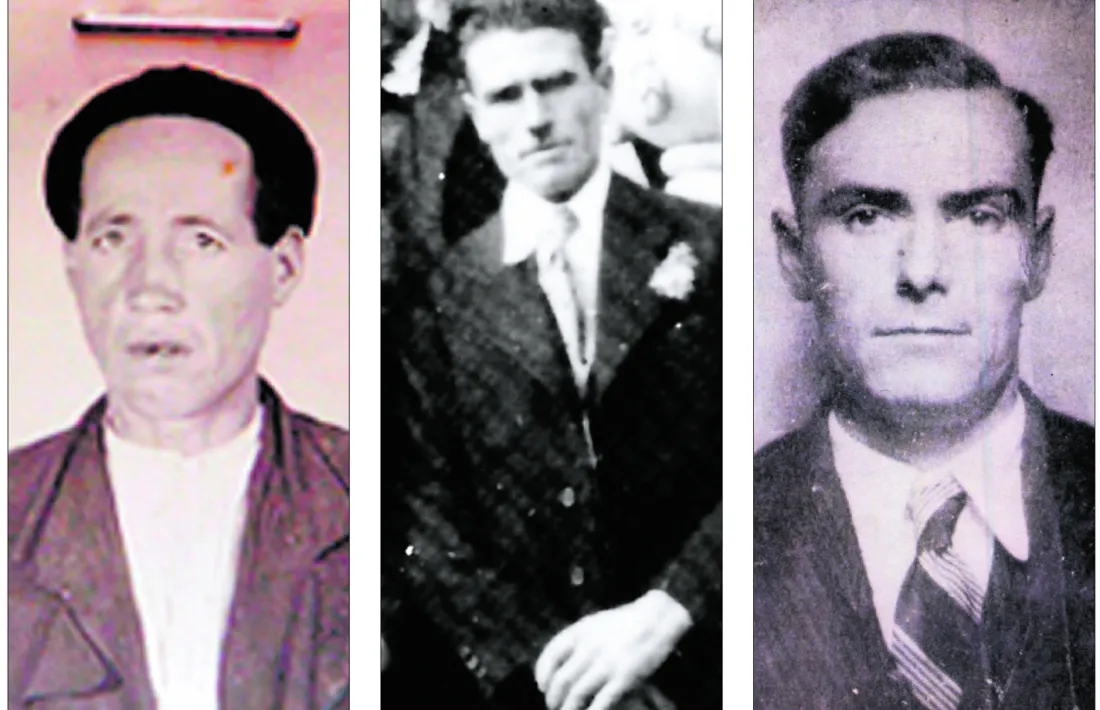 Anton Vidal (casa Vidal de Canillo, 1900-Mauthausen, 1945); Josep Franch (cal Ponet del Forn, 1903-Buchenwald, 1944), i Bonaventura Casal (ca l’Arern de la Margineda, 1911-Buchenwald, 1945).
