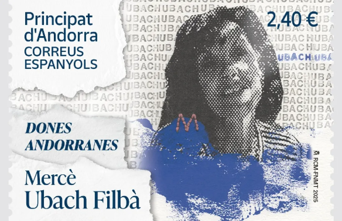 El segell de Correos dedicat a Mercè Ubach.
