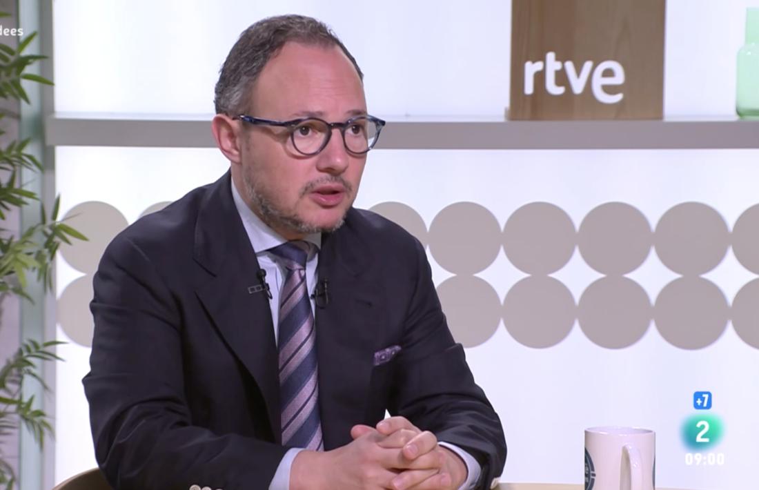Espot durant la seva intervenció en un programa de la televisió pública espanyola.