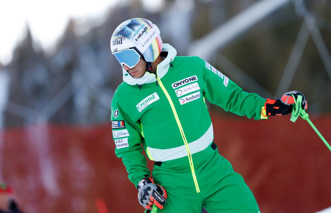 Joan Verdú, abans de començar el gegant de Sun Valley.