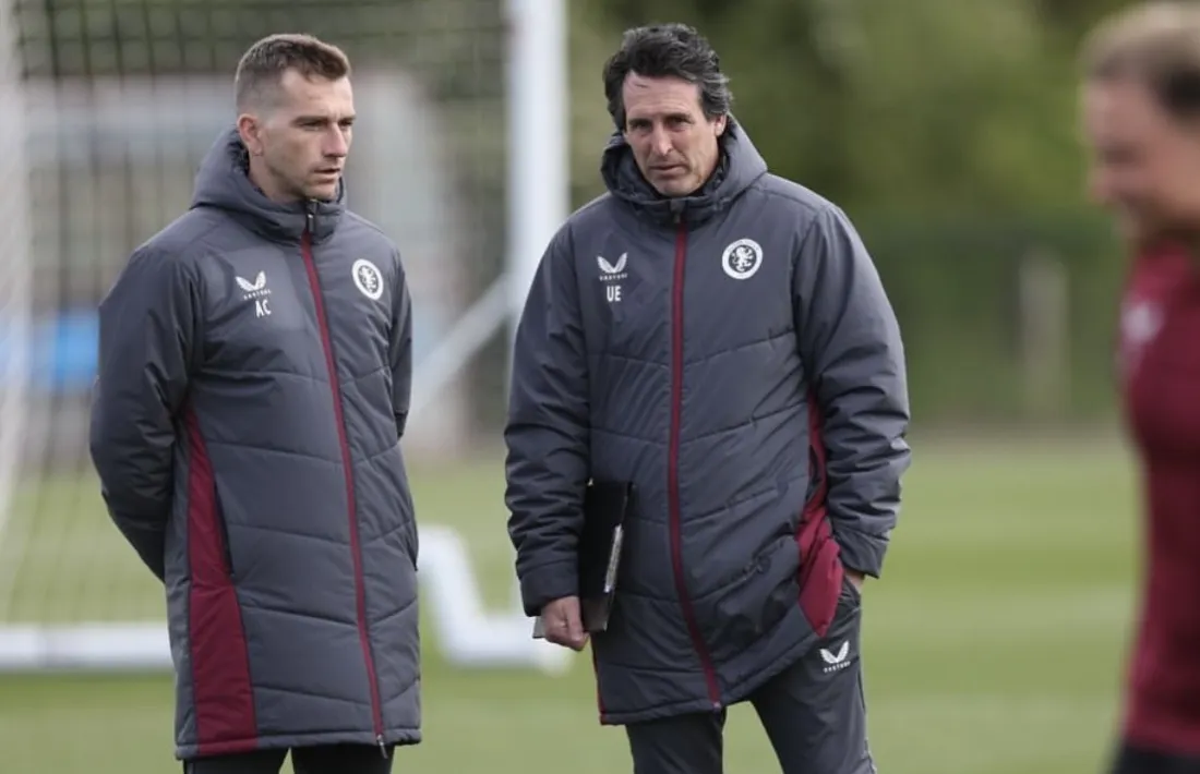 Albert Carbó, entrenador del Reial Unión, amb Unai Emery.