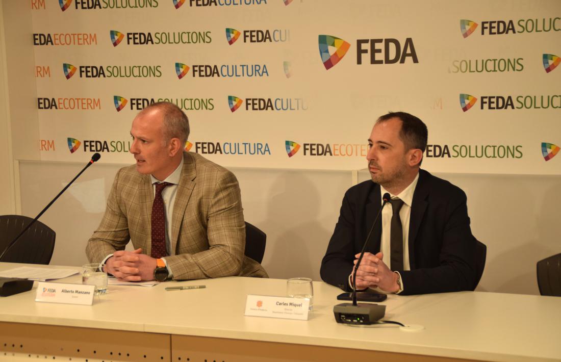 Alberto Manzano i Carles Miquel, en roda de premsa a FEDA.