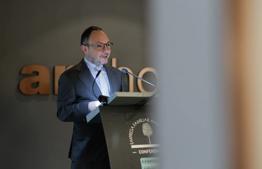 El cap de Govern, Xavier Espot, durant la seva intrervenció en l'acte de l'EFA.