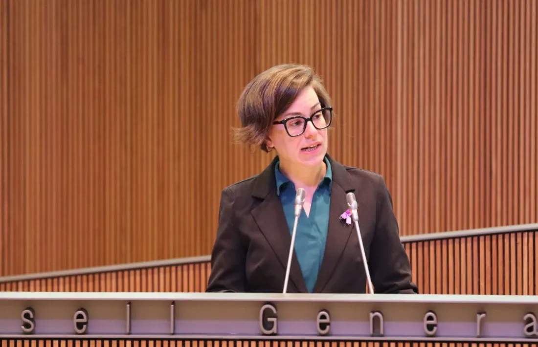 Núria Segués en una sessió del Consell General.