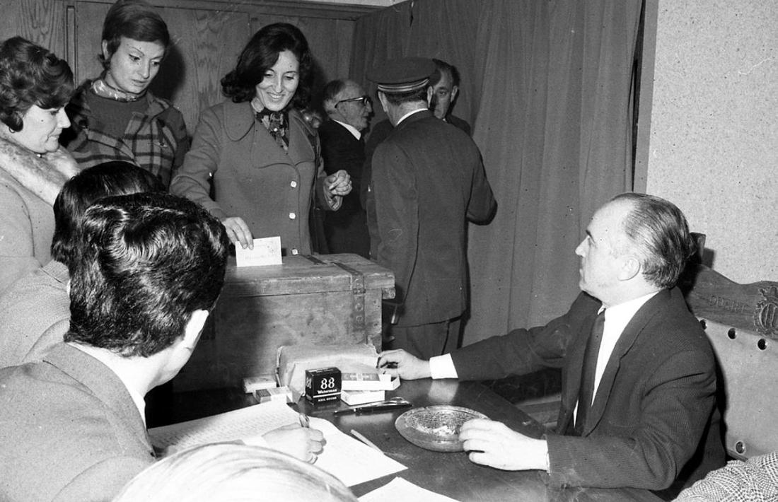 Dones votant en les primeres eleccions en què hi tenien dret, el 1971.