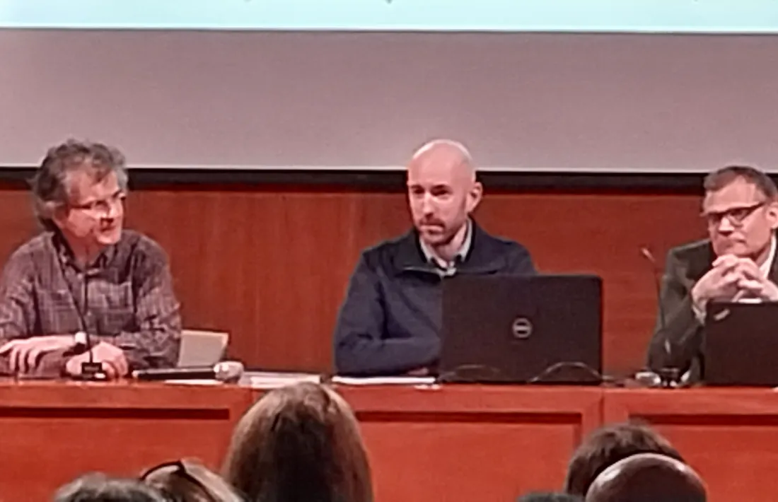 Albert Galindo, Pau Chica i Júlio Quílez, a la presentació. 