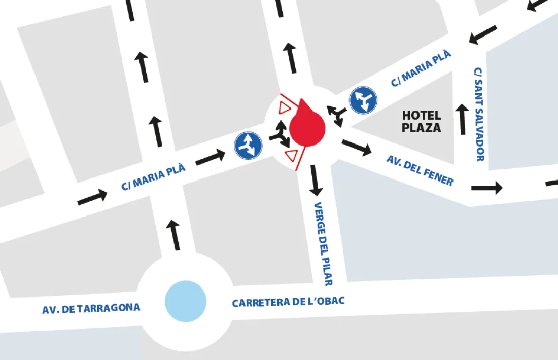 El mapa que indica els canvis de circulació a Andorra la Vella.