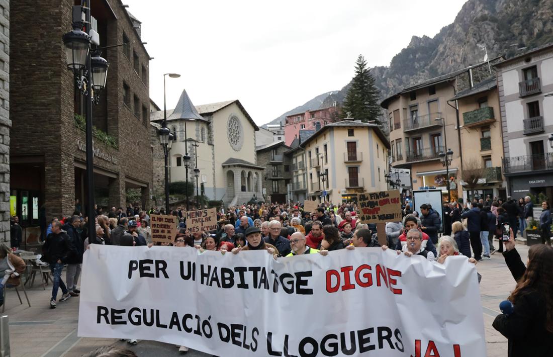La darrera manifestació pel dret a l'habitatge, a principis d'aquest abril.