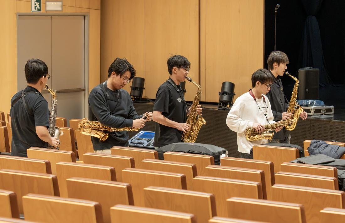 Primers assajos en el marc de l’Andorra Sax Fest d’aquest 2025.