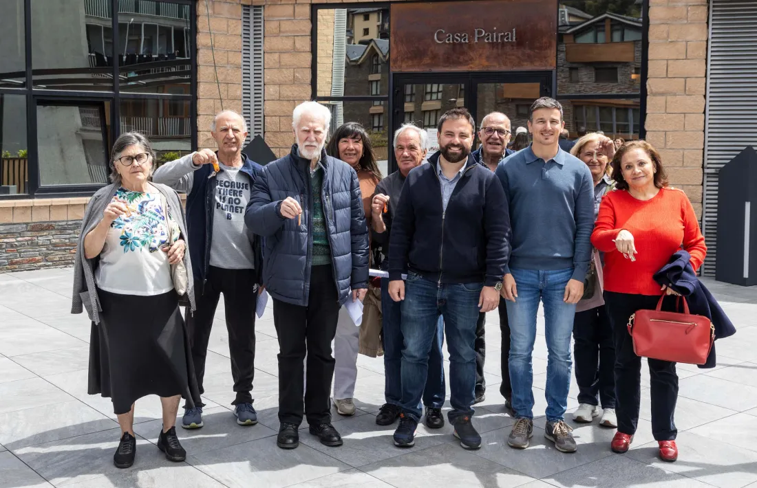 Els nous hortolans de la Massana amb el cònsol menor i el conseller de Benestar Social i Gent Gran.
