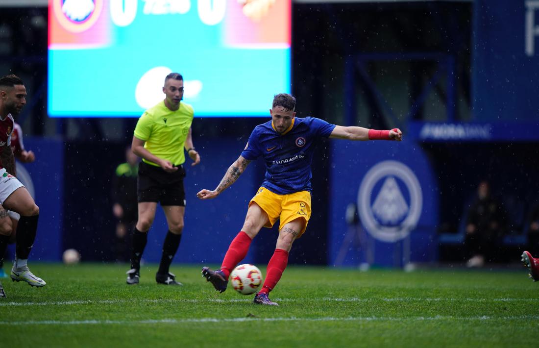 Nieto va marcar el gol del triomf contra el Nàstic amb aquest xut.