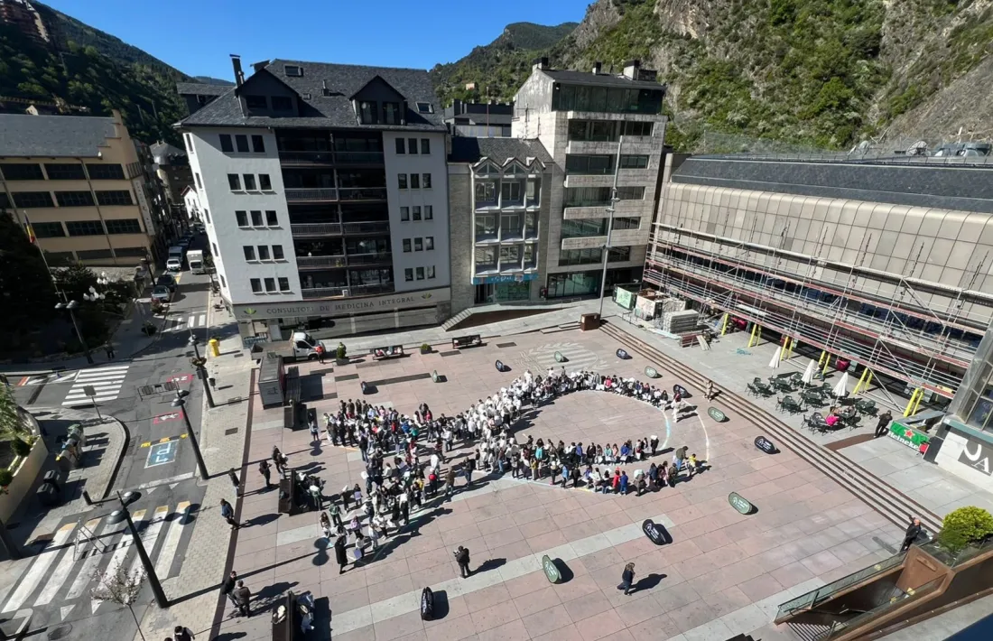 Moment en que els participants estaven formant el llarç.