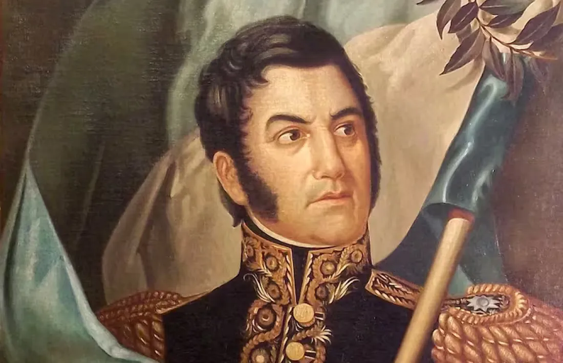 Retrat canònic del militar que va liderar les guerres d’independència als països andins. 