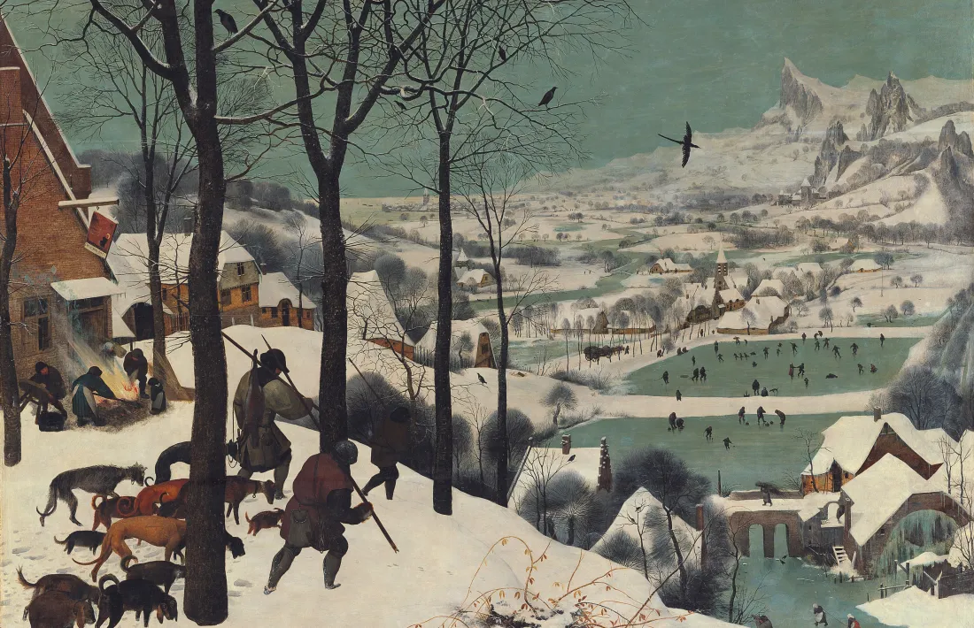      ‘Caçadors a la neu’, de Pieter Brueghel el vell (1565), conservat al Kunsthistorisches Museum de Viena.