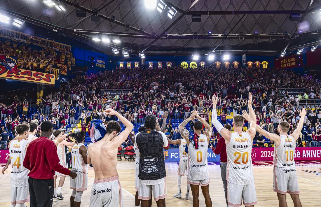 L'Hiopos Lleida va celebrar la seva permanència en un Palau Blaugrana molt 'lleidetà'.