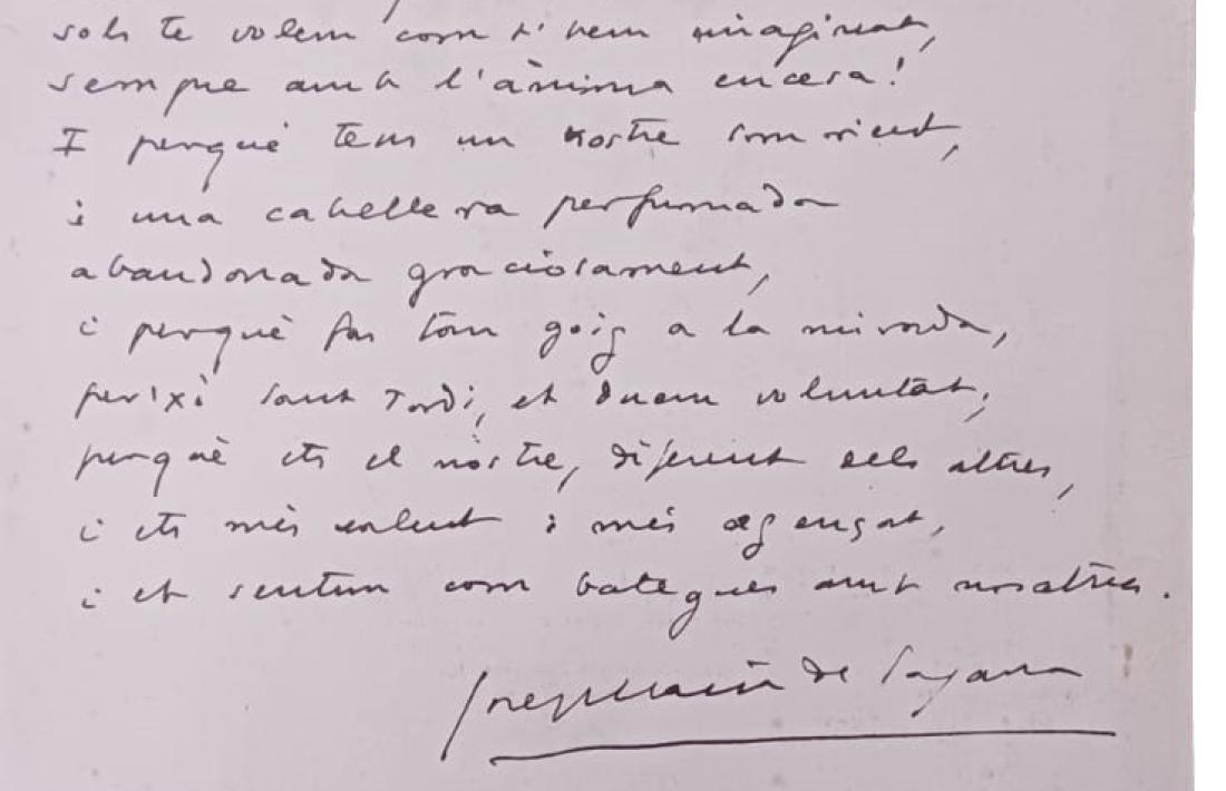 Manuscrit de la ‘Invocació a Sant Jordi’ que mossèn Ramon es va trobar el 1979 a la rectoria de Canillo