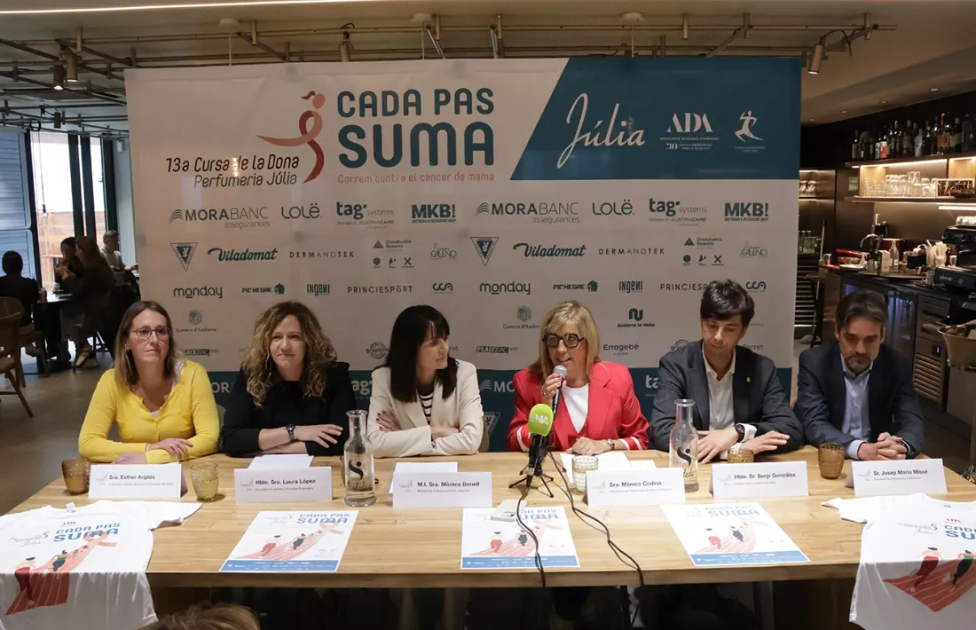 Un moment de la presentació de la tretzena edició de la Cursa de la dona.