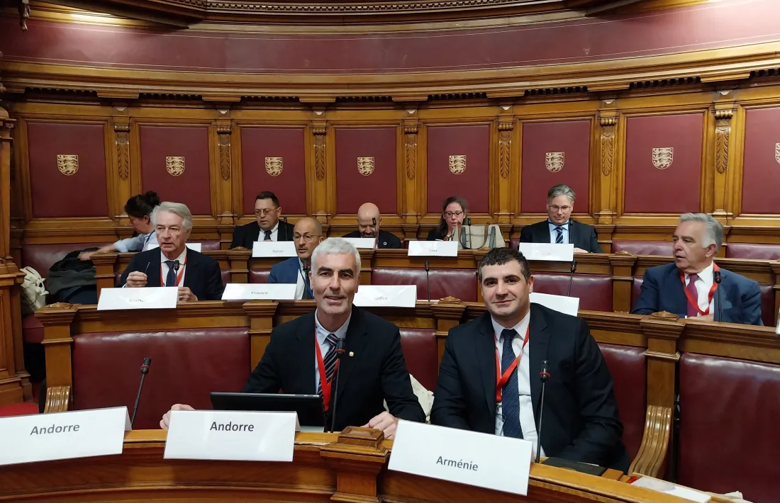 El president de la secció Andorra de l’Assemblea Parlamentària de la Francofonia (APF), Marc Magallon, durant la Conferència de Presidents de la Regió Europa.