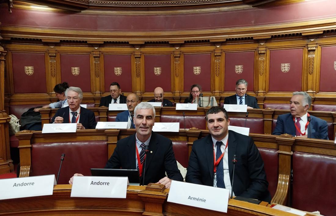 El president de la secció Andorra de l’Assemblea Parlamentària de la Francofonia (APF), Marc Magallon, durant la Conferència de Presidents de la Regió Europa.
