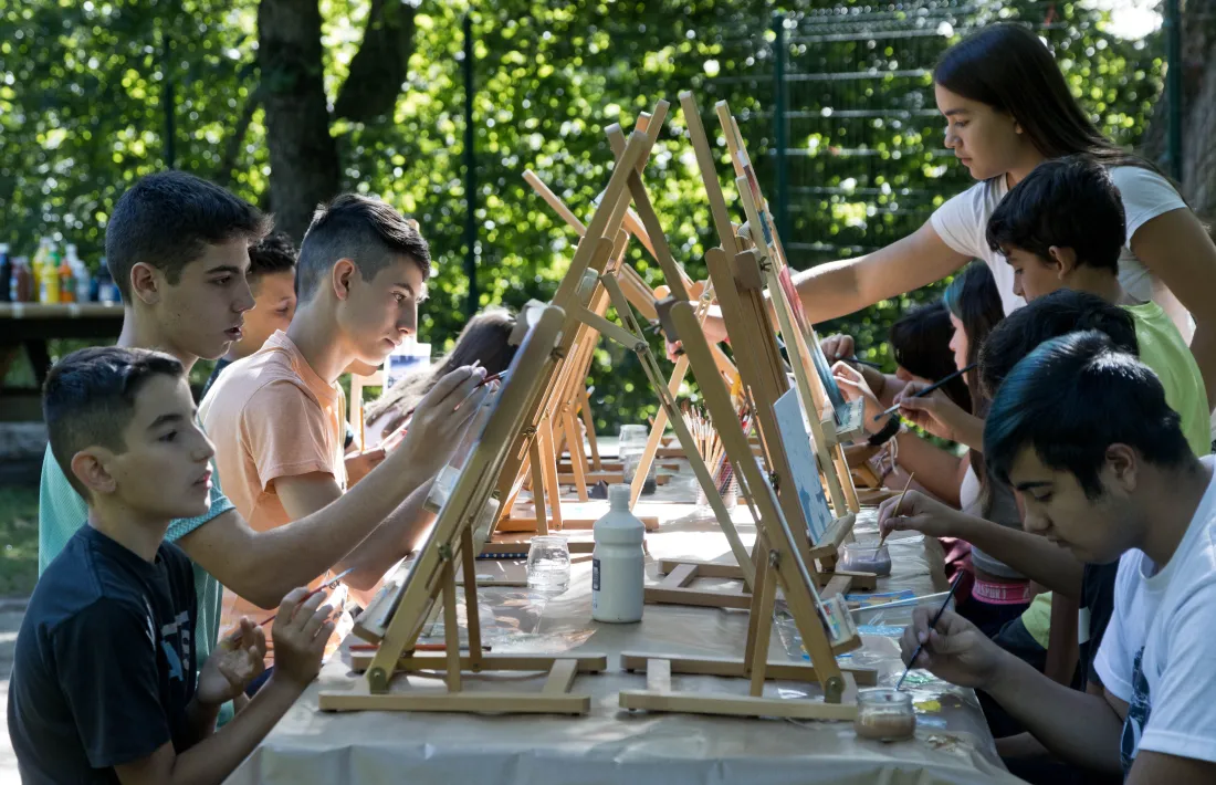 Un taller de pintura al Prat Gran l'estiu passat.