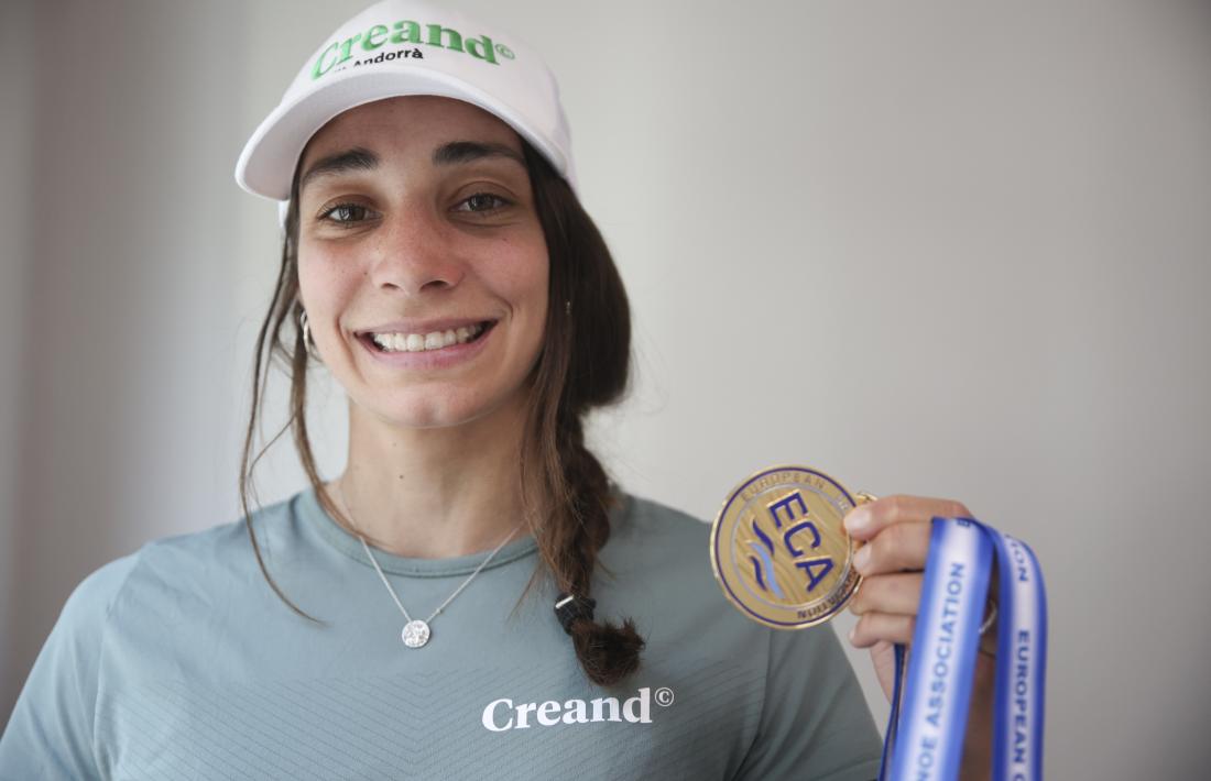 Mònica Doria, amb la seva medalla d'or del Campionat d'Europa.