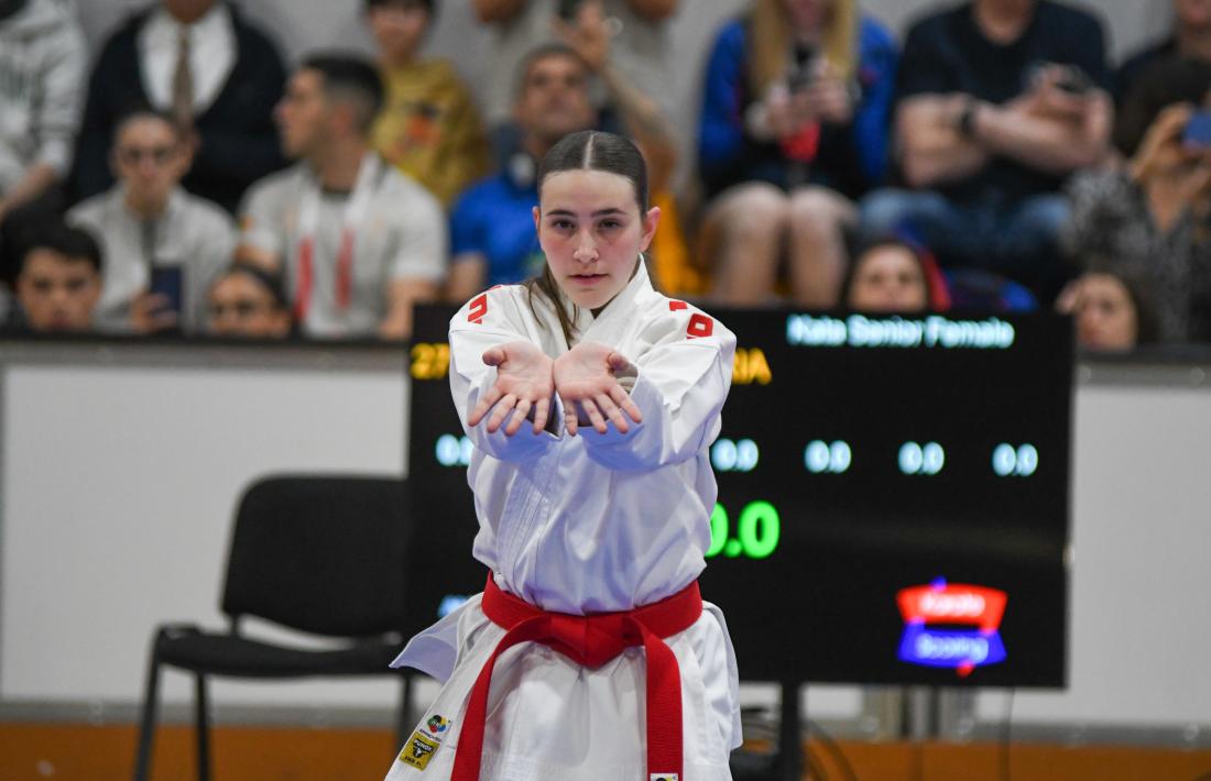 Maria Ubiergo, a un dels seus combats.