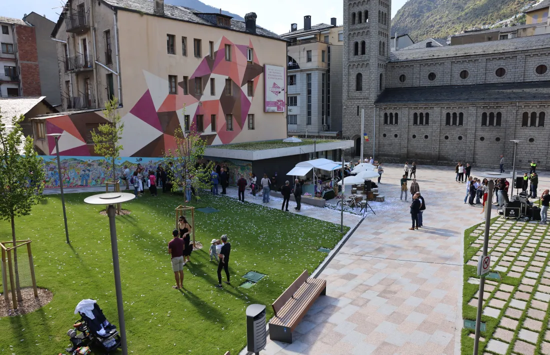 La nova plaça de l'Església d'Escaldes-Engordany.