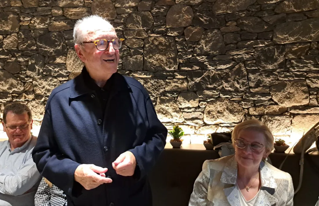 Anton Azurmendi en un moment de l'homenatge que ha tingut lloc aquest dimarts.