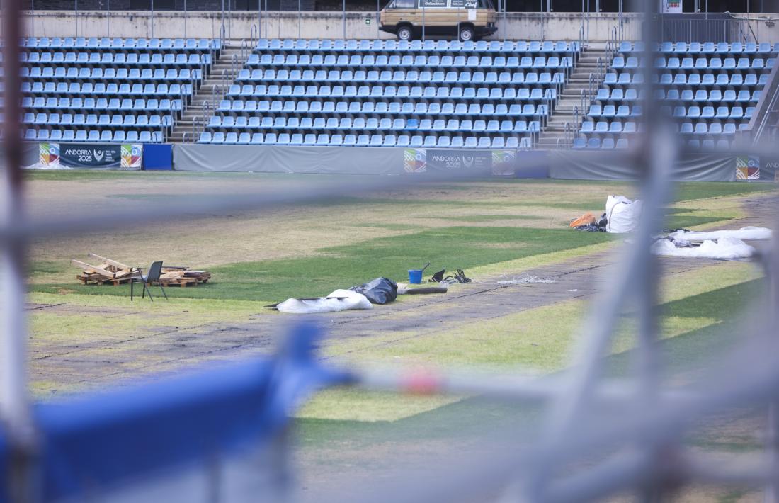 Obres a l'Estadi Nacional.
