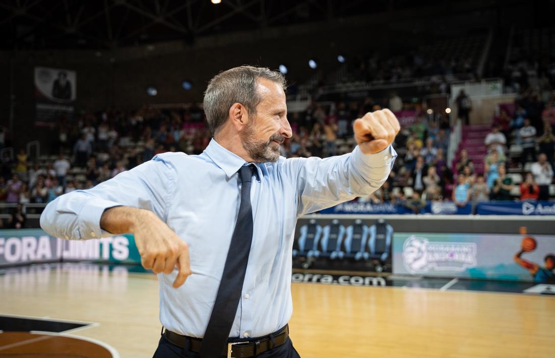Joan Plaza, entrenador del BC MoraBanc, té molt clar quin és el camí per seguir el curs vinent.
