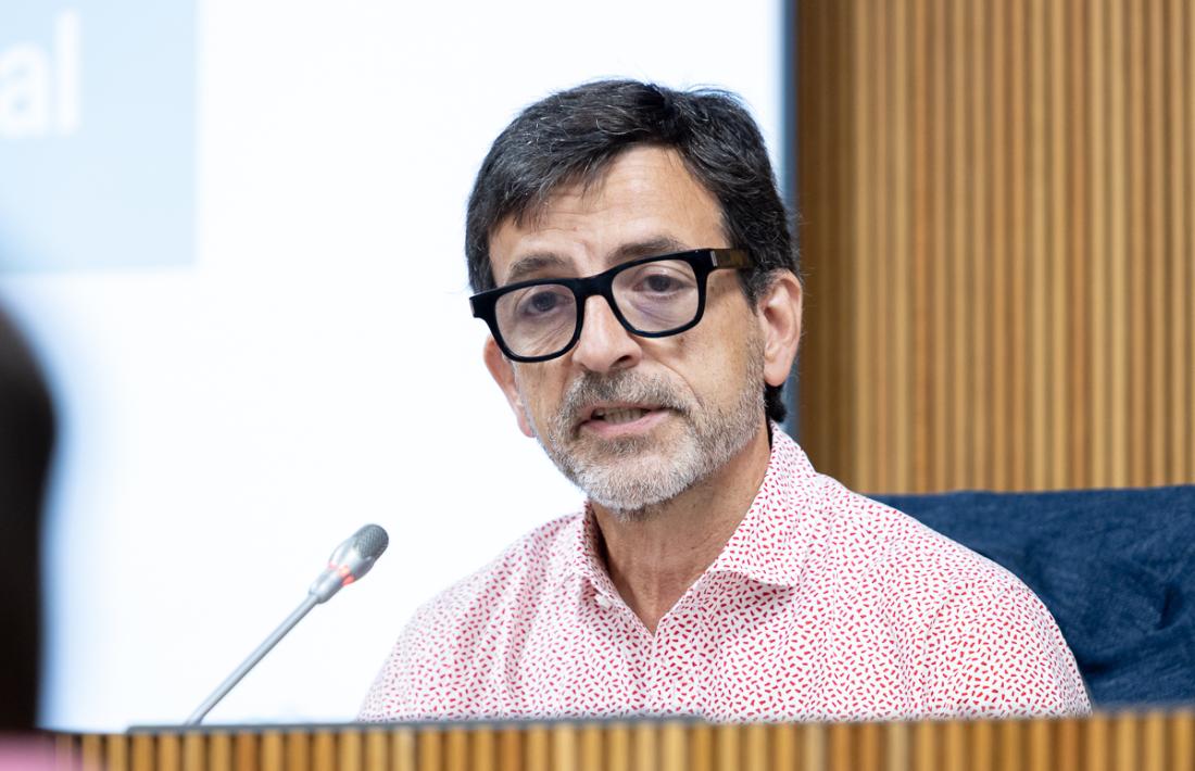 El president de la comissió gestora del Fons de Reserva de Jubilació, Jordi Cinca, durant la seva intervenció a la comissió.