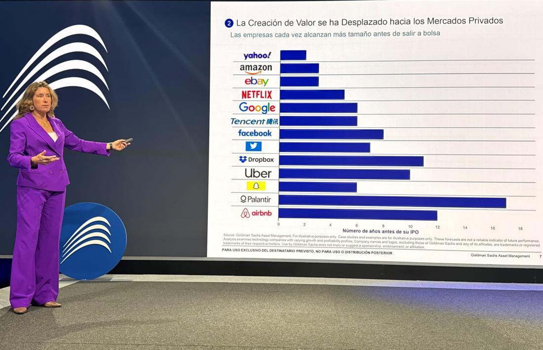 : Lucía Catalan, Managing Director de GSAM durant la xerrada.